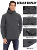 KEFITEVD Winter Motorcycle Dark Size XL Men's Jacket, Water-Repellent, Windproof, Jacket, Windbreaker, Multi-functional, Warm, Ski, Fishing, Gray,