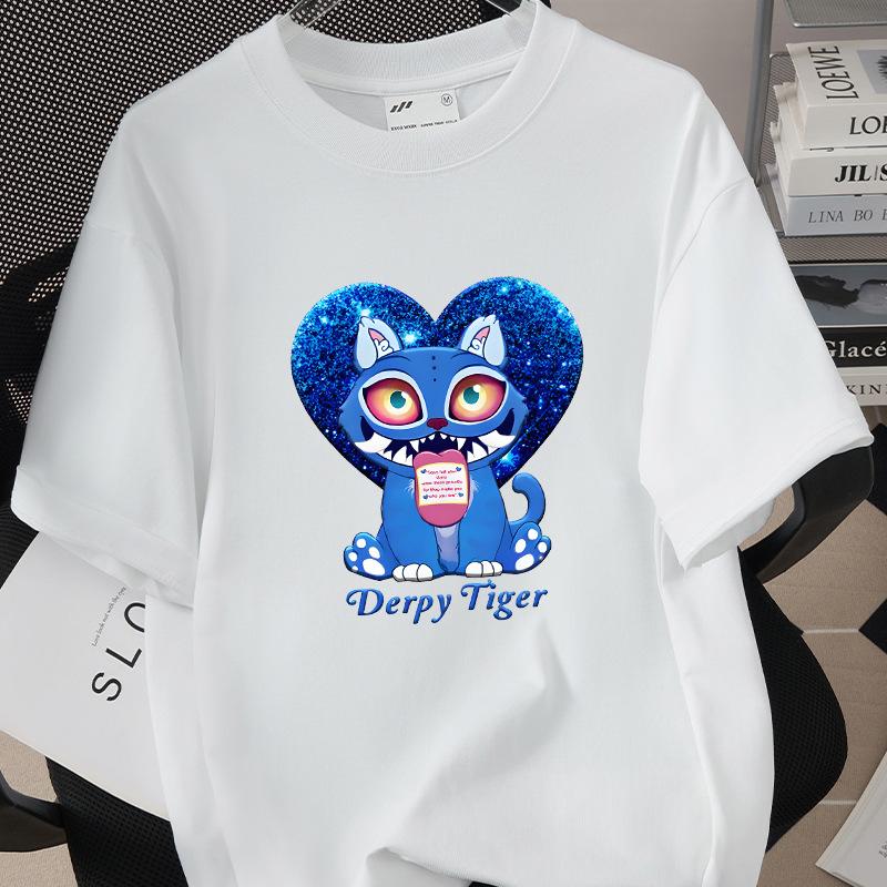 Kpop Korean Wave Witch Hunt Trendy Casual Short Sleeved Printed T-shirt 5988