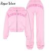RogueWave Casual Zip Hooded Two Piece Sets Women Fashion Sporty Streetwear