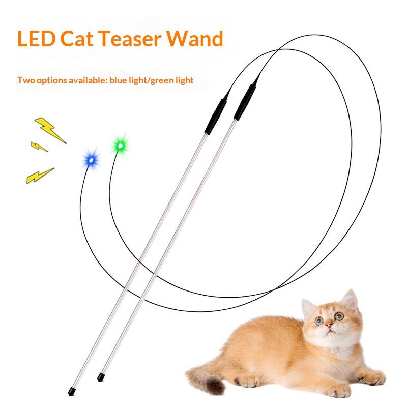 LED Laser Cat Teaser Stick Ultra Long Cat Stick Toys Interactive Pet Boredom Relief Toys For Cats Cat Wand Toy Pet Supplies