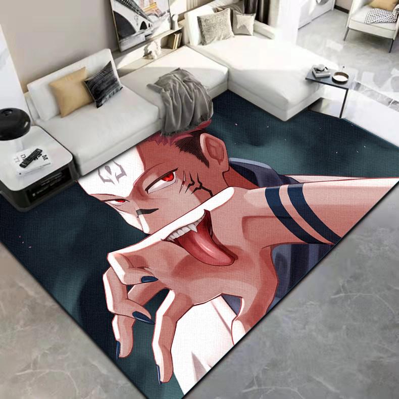 Jujutsu Kaisen 3D kreslený anime oblastní koberec Obývací pokoj Ložnice podložka na podlahu Kuchyň Protiskluzová matná podložka Koberec do dětského pokoje