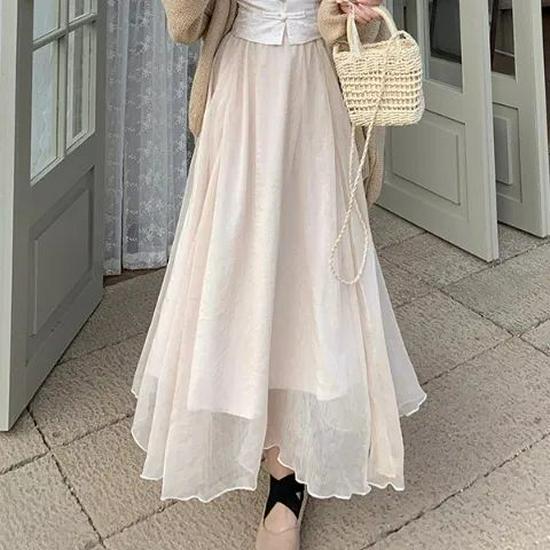 

Spring 2026 Women s Retro Halter Tank Top & Mesh Skirt with Sun Protection Cardigan Set XL [Recommended 55-60kg]