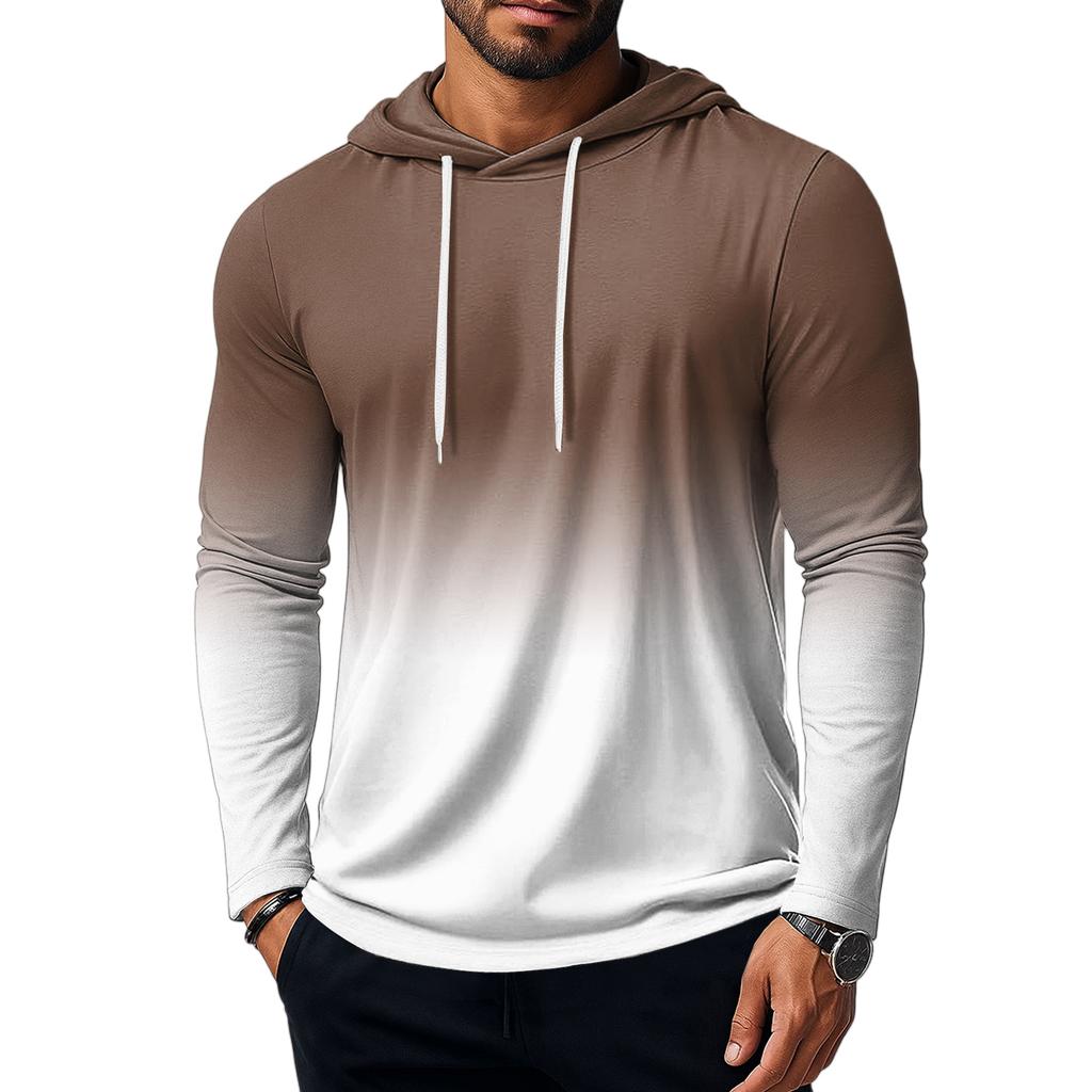 Herre Genser Løs Ensfarget Utendørs Varm Pustende T-skjorte Topp