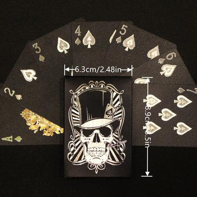 Schwarze Rose/Totenkopf (Gold-Silber)Spielkarten Spielkarten Gruppe Wasserdicht Poker Farbe Magie Dmagic Paket Brettspiel Geschenk Sammlung