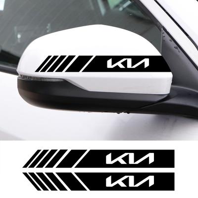AHN1 2Pcs Car Rearview Mirror Vinyl Stickers For Ceed Forte K9 Optoma Picanto Rio Sorento Soul Sportage Auto Accessories