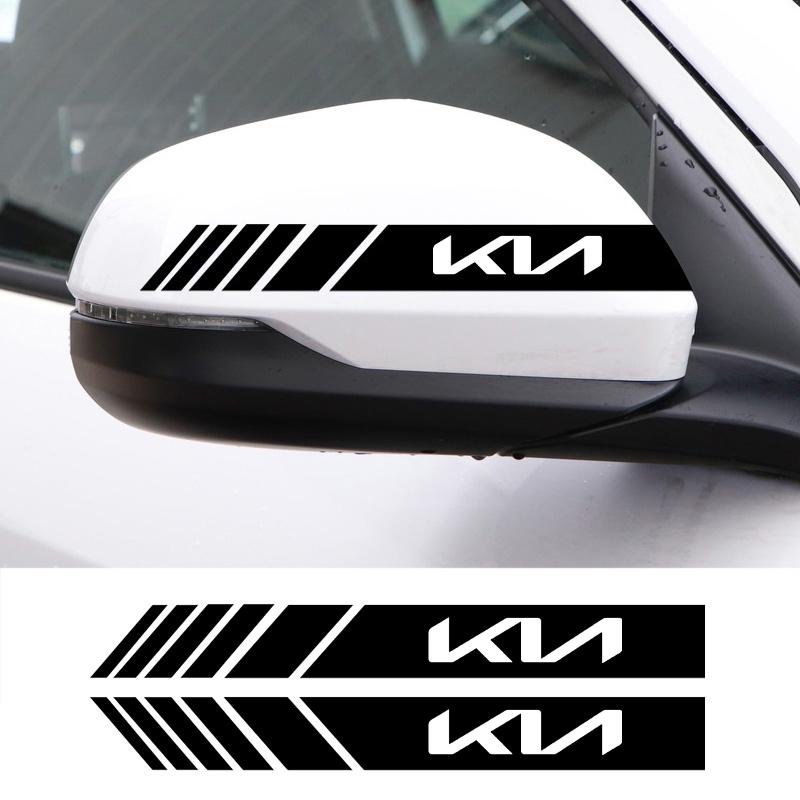 CASSX1 2Pcs Car Rearview Mirror Vinyl Stickers For KIA Ceed Forte K9 Optoma Picanto Rio Sorento Soul Sportage Auto Accessories