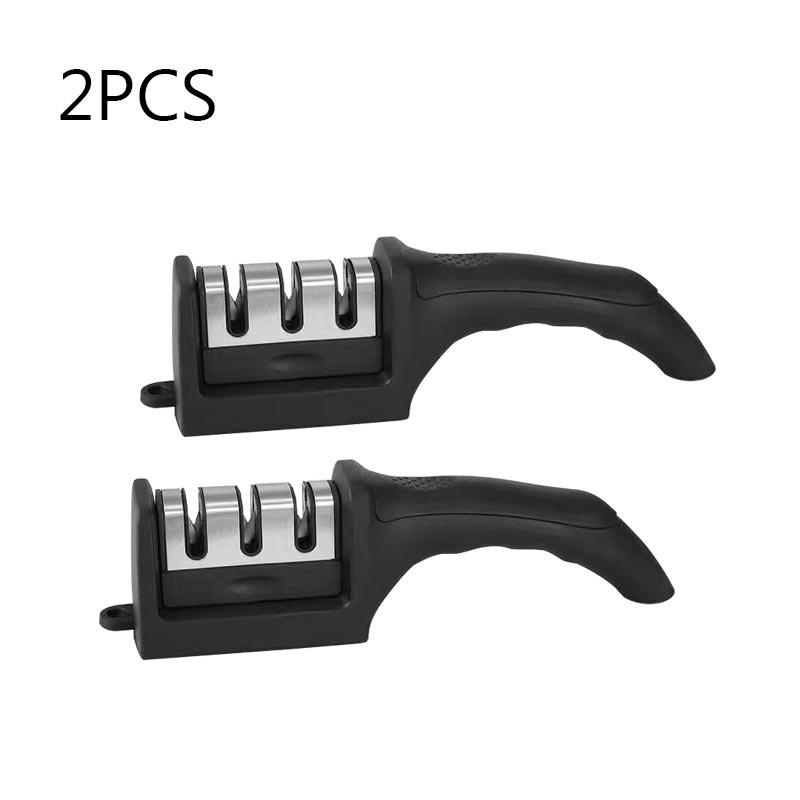 Ořezávátko na nože Brusný kámen Ořezávání Profesionální Multifunkční 3-stupňové Keramické ořezávátko na kuchyňské nože s protiskluzovou základnou