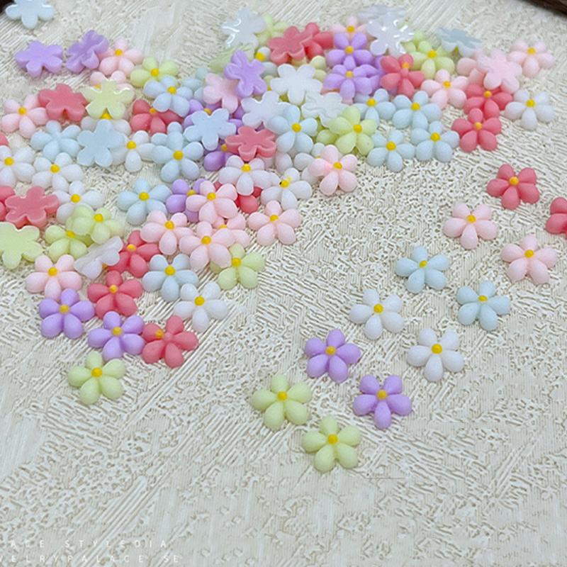 6 Grid/Box 3D Resin Macaron Colored Petal Nail Art Decoration Cute Mini Flower Nail Charms Accessories Supplies For Manicure Diy