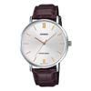 Quartz Men's Watch MTP-VT01L-7B2 Silver Brown Leather Band