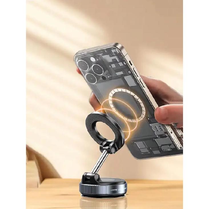 1pc 360 degree rotating magnetic vacuum suction cup is a portable mobile stand for cars.The suction cup surface is smooth