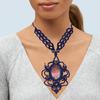 Macrame Red Necklace Jasper Crystal Pendant Handmade Natural Thread Bohemian