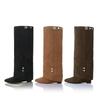 Women Boots Elegant Comfortable Shoes Women 2026 New Fashion Frosted Mid-calf Boots Women Low Heel Plus Velvet Knight Boots