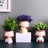 1/2Head-Planter Silicone Mold Face Flower Pot Concrete Mold Face Statue Planter Mold Face Flower Vase Epoxy Casting Mold