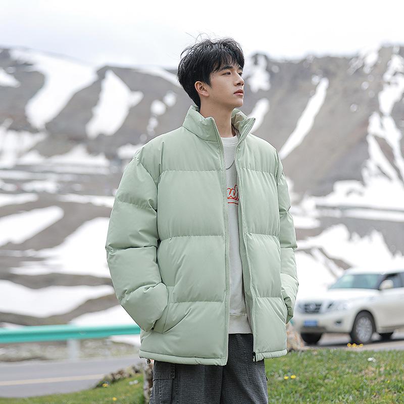 Winter Coat Men's Cotton Clothes New Men's Coat Couple Contrasting Color Stand-up Neck Cotton-padded Clothes Casual Warm Bread Clothes