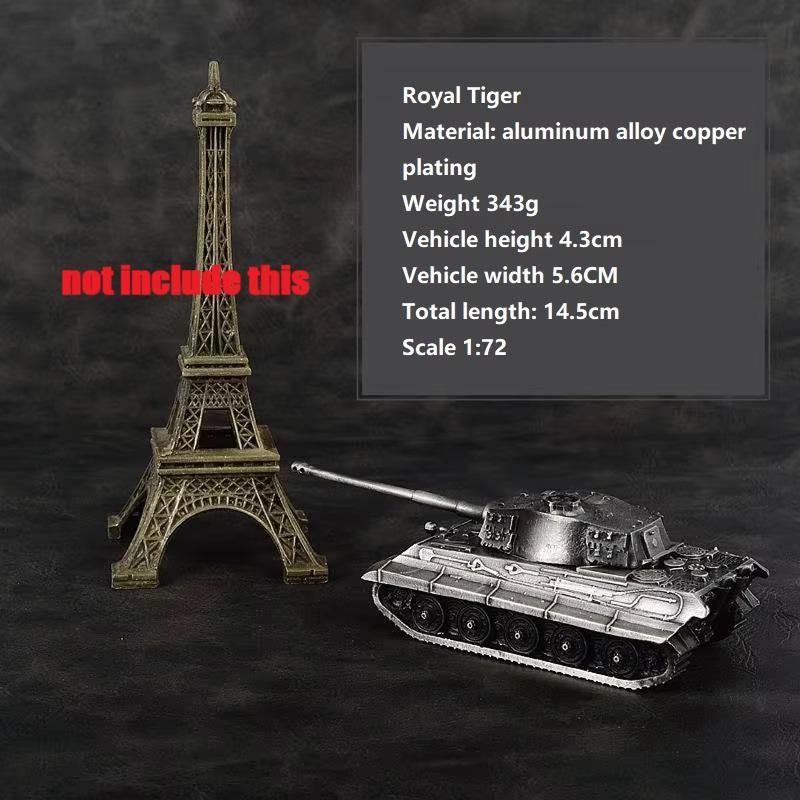 Alloy Tank 1 / 72 All Metal Military Tank Model Ornament Non Scrollable Home Decoration with Woodbox