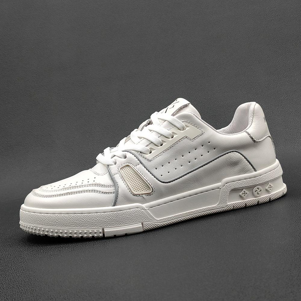 Herren aj Board Schuhe Leder Trend vielseitig Sportstil Freizeitschuhe Farbabstimmung Board Schuhe Herren trendige Schuhe Europäische Station Herrenschuhe