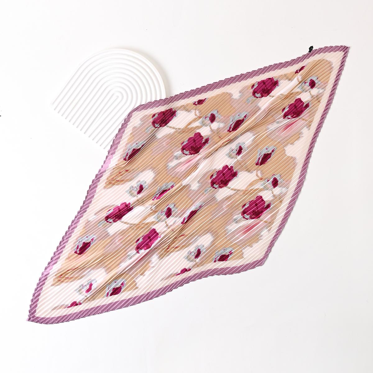 

Fashion 70Cm Crepe Square Scarf Women Floral Print Design Bandanas Lady Scarves Headband Accessories Handkerchief Hair