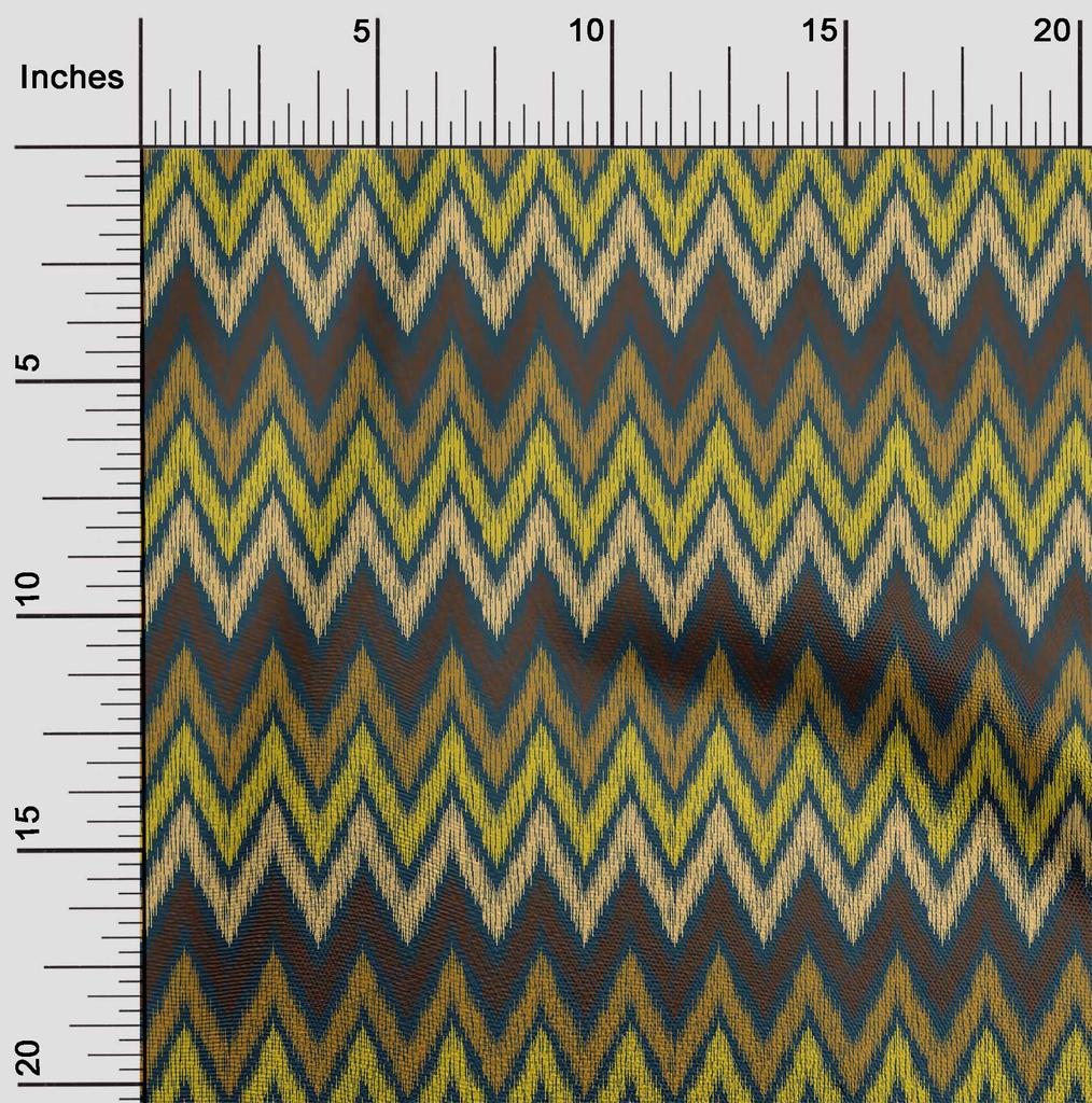 oneOone Cotton Flex Fabric Chevron Ikat Print Sewing Fabric BTY 40 Inch Wide