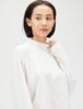 Mira Owen ST Long 09WCT224140 White High-Neck 3-Needle T-Shirt Women's
