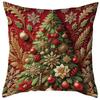 Christmas Pillow Cover with Santa, Snowman, Gift & Reindeer - Ideal for Winter Living Room Sofa & Bedroom Festive Vibe