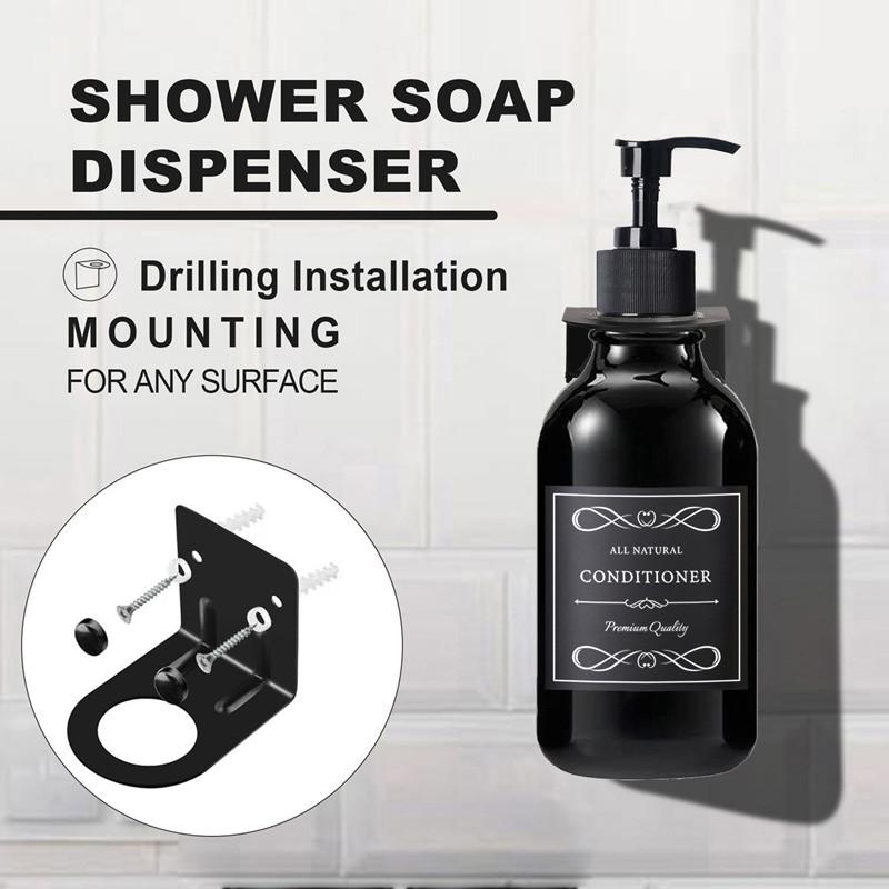 500ml Shampoo and Conditioner Shower Soap Bottle with Label Apothecary Lotion Wall Mount Pump Soap Dispenser