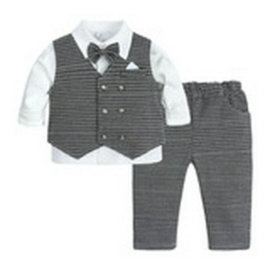 Eaby Style Boys' Spring & Autumn Birthday Gentleman Outfit: Three-Piece Set