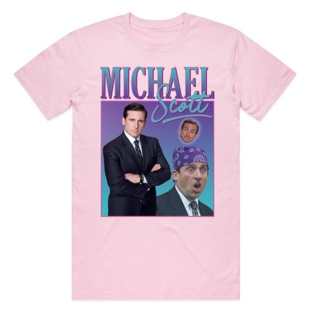 Michael Scott Homage Tshirt Tee Top US Office TV Show Retro 90s Vintage Funny Graphic T Shirts Woman Man Cotton Shortsleev