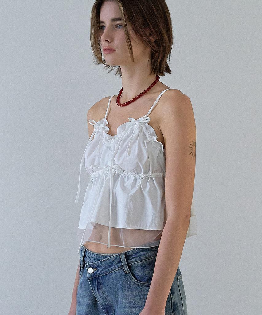 Hauseuobeupondeu Sheer Layering Bustier_Ivory