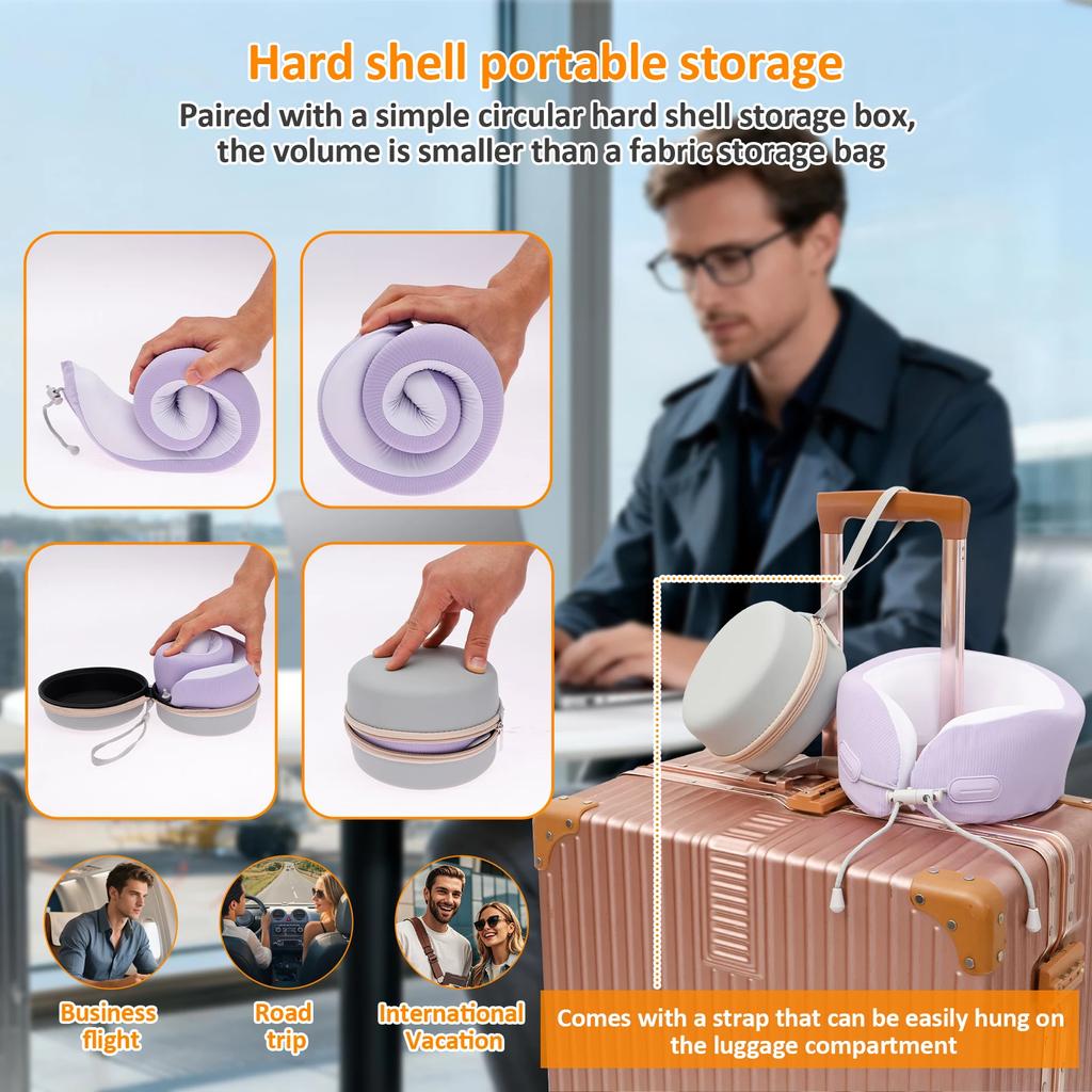 New Travel Neck Pillow Ergonomic Memory Foam Airplane Neck Pillow with Portable Storage Bag Adjustable Soft Noon Break Pillows