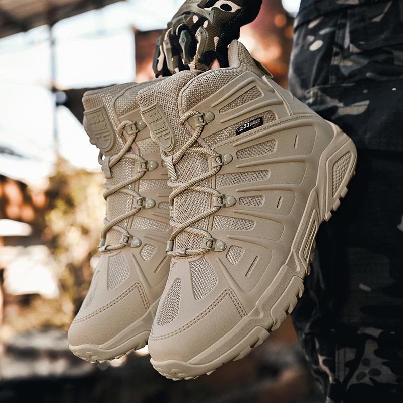 Combat Boots Desert Land Boots Outdoor Recreational Hiking Shoes Sports Mountain Camping Hiking Non-slip Large Size Military Boots