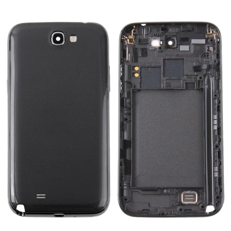

For Galaxy Note II / N7100 Middle Frame Bezel + Battery Back Cover чёрный