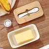 Boîte de rangement pour beurre avec trancheuse, en céramique, pour réfrigérateur, porte-fromage, organiseur, récipient alimentaire réutilisable, pour réfrigérateur