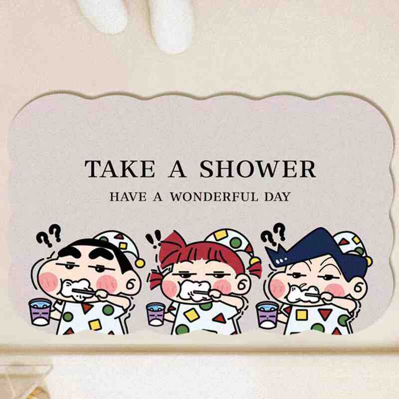 Cartoon Diatom Mud Floor Mat, Anti-Skid Pad At The Door Of The Bathroom, Dirt-Resistant, Wear-Resistant And Easy To Take Care Of, Cartoon Absorbent