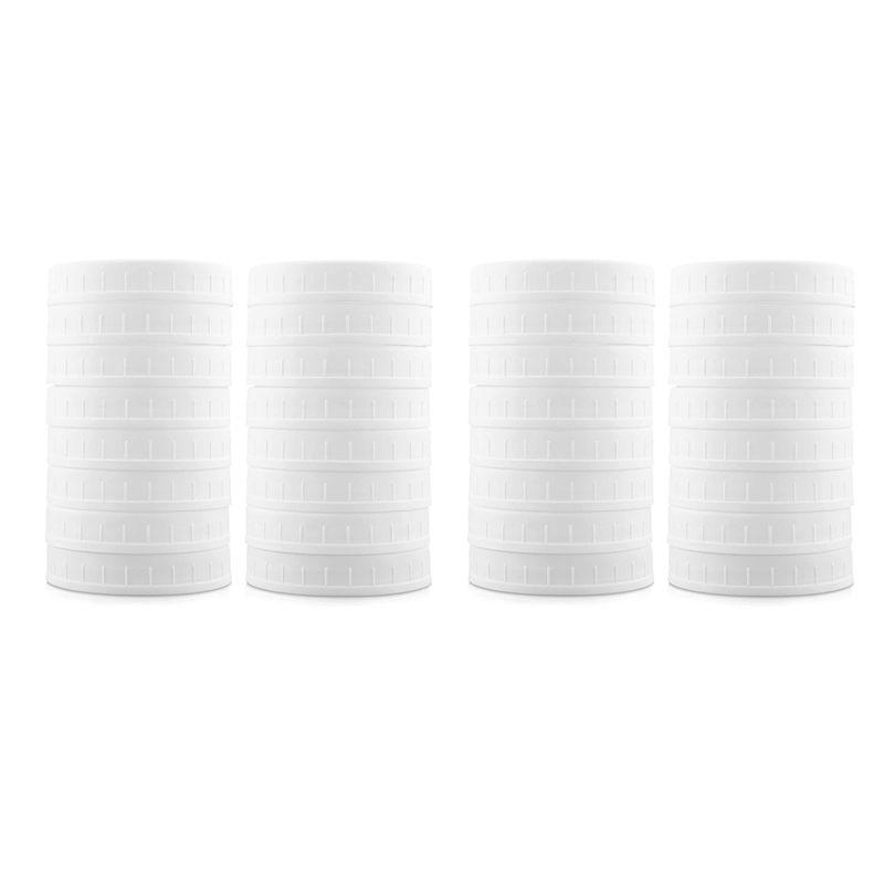 

A84E-32 Упаковка Крышек для Банки Мейсона с Широким Горлышком, Пластиковые Крышки для Хранения Консервных Банк, Герметичные и Устойчивые к Царапинам Поверхности белый