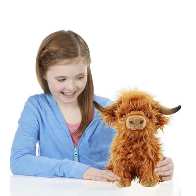 1pcs Cute Highland Cow Stuffed Animals,11 Inch Simulation Cow Plush Toys,Animal Cow Plush Farm Toys for Kids Boys Girls Birthday Gift