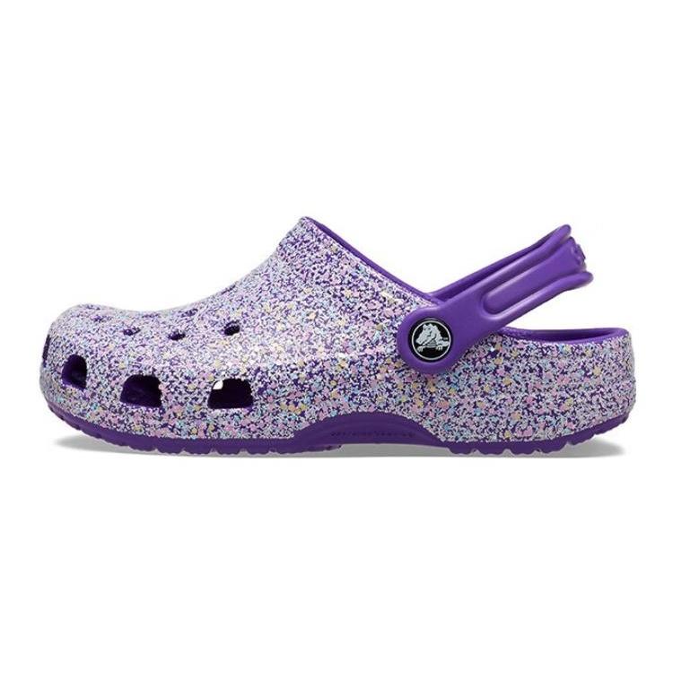 (PS) Crocs Classic Glitter Clog Purple Kids 206993-573 EU 34-35