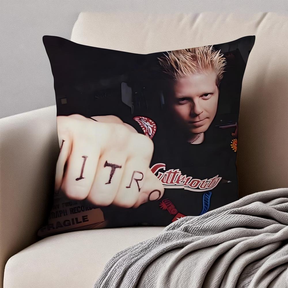 Punk Rock American Band TThe OOffspring Cushion Cover Pillowcase Antidustmite Invisible Zipper Short Plush Sofa Cushion