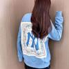 MLB Sweatshirts Unisex Blue Crew Neck Moderate Regular 3AMTI0121-50BLL
