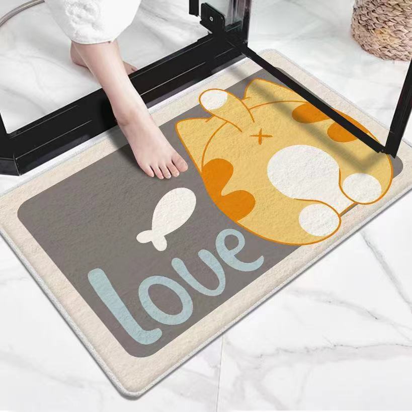 

Коврик для пола с рисунком для дома, коврик для входной двери в туалет, ванная комната, впитывающий коврик из искусственного кашемира, коврик для входной двери 40x60cm