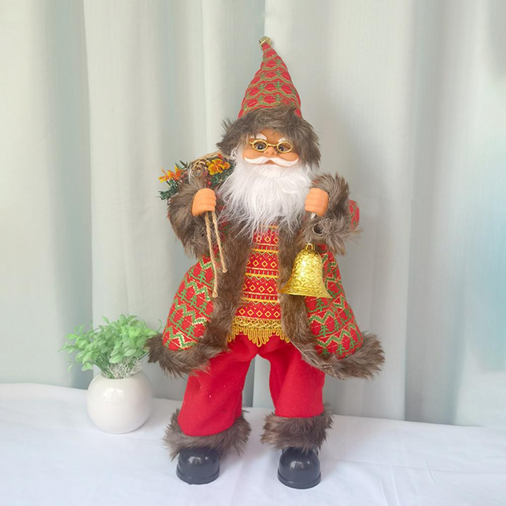 Seasonal Santa Decor Battery Operated Dancing Santa Claus Toy Singing Plush Father Christmas Doll Desktop Decoration Party