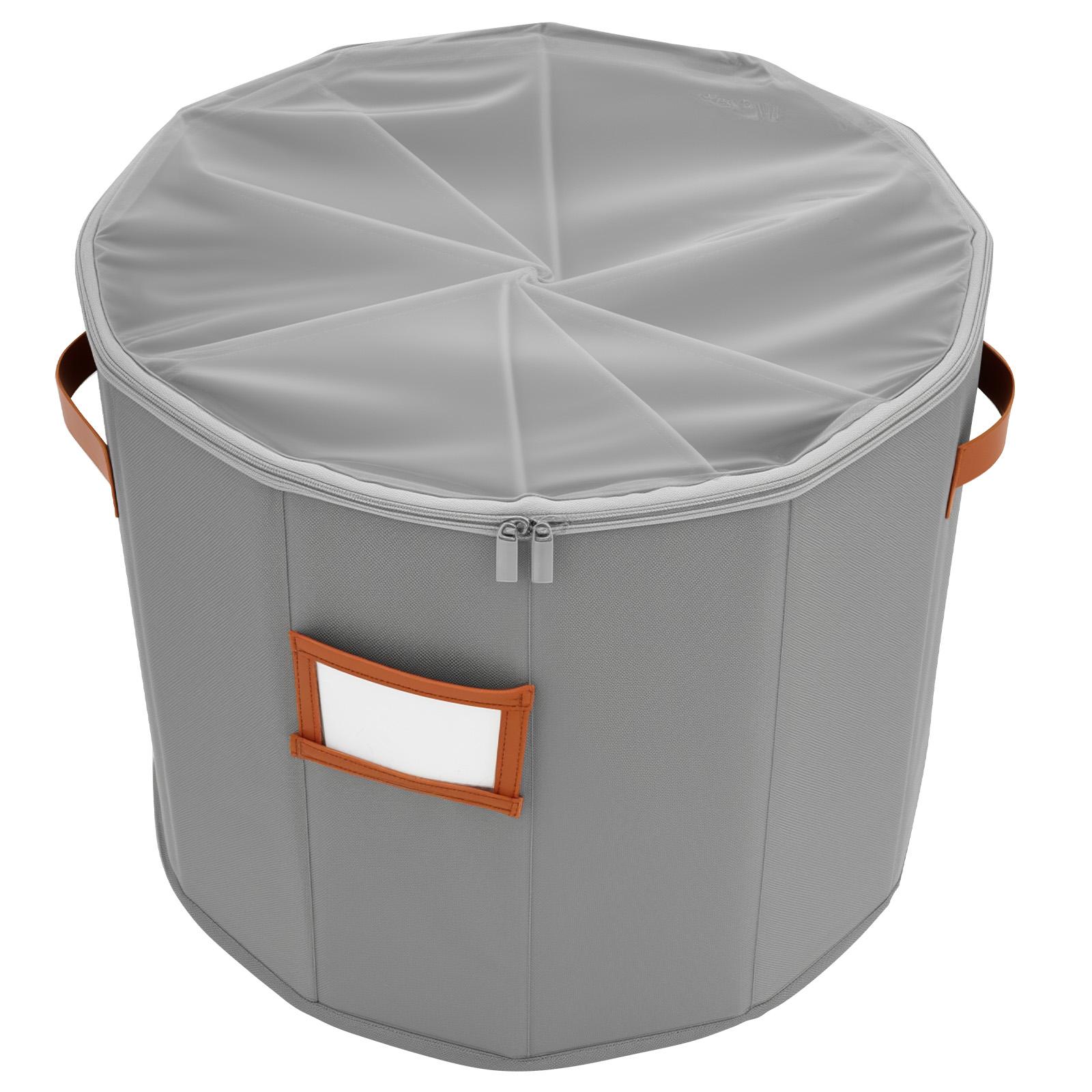 

Cylinder Shoe Storage Box Foldable with Cover Dustproof and Washable Space Saving Sundries Organizer Box серый