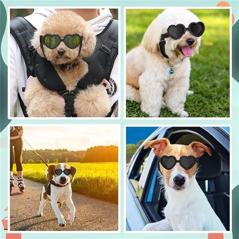 UV Protection Puppy Eyeglasses Heart-shaped Dog Goggles Fashion Dog Sunglasses Pet Supplies