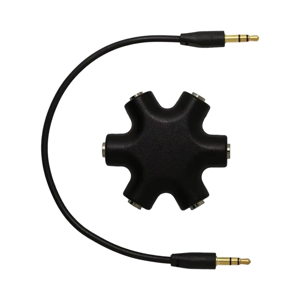 5 Port 3.5mm Music Splitter Adapters For Multiple User Listen Fast Speed Signal Transfer Flexible PVC Cable Construction