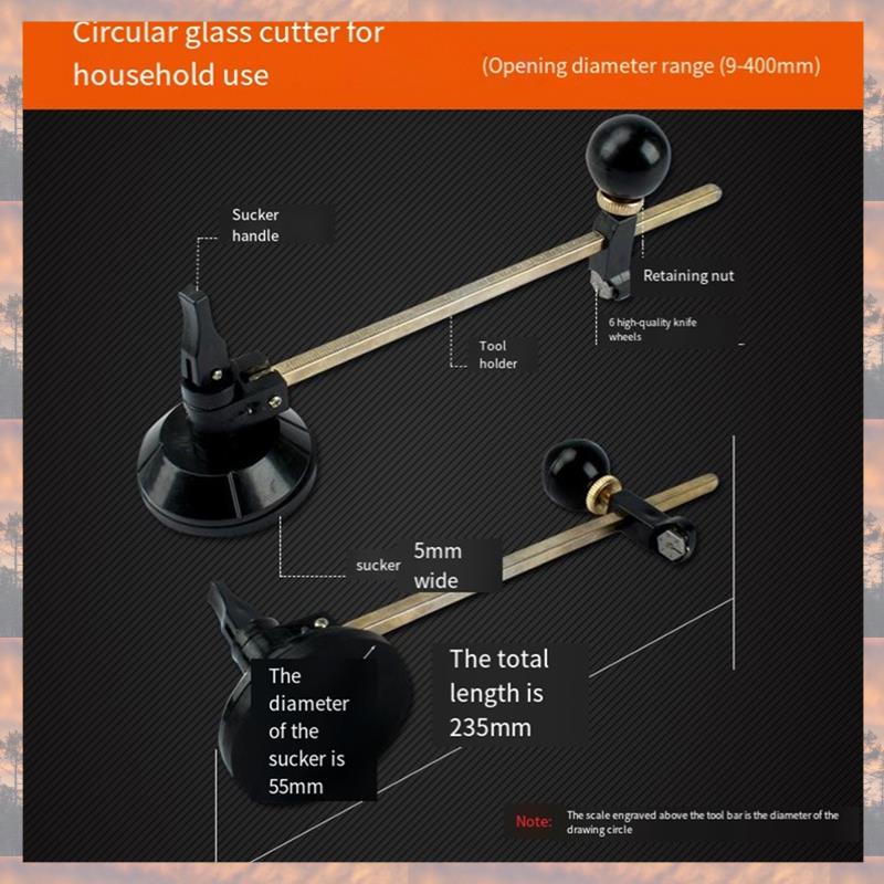 2025 Trend Glass Cutter Compass Knife Multi-Function High Precision Circular Cutter Range Hood Hole Opener Circular Cutter