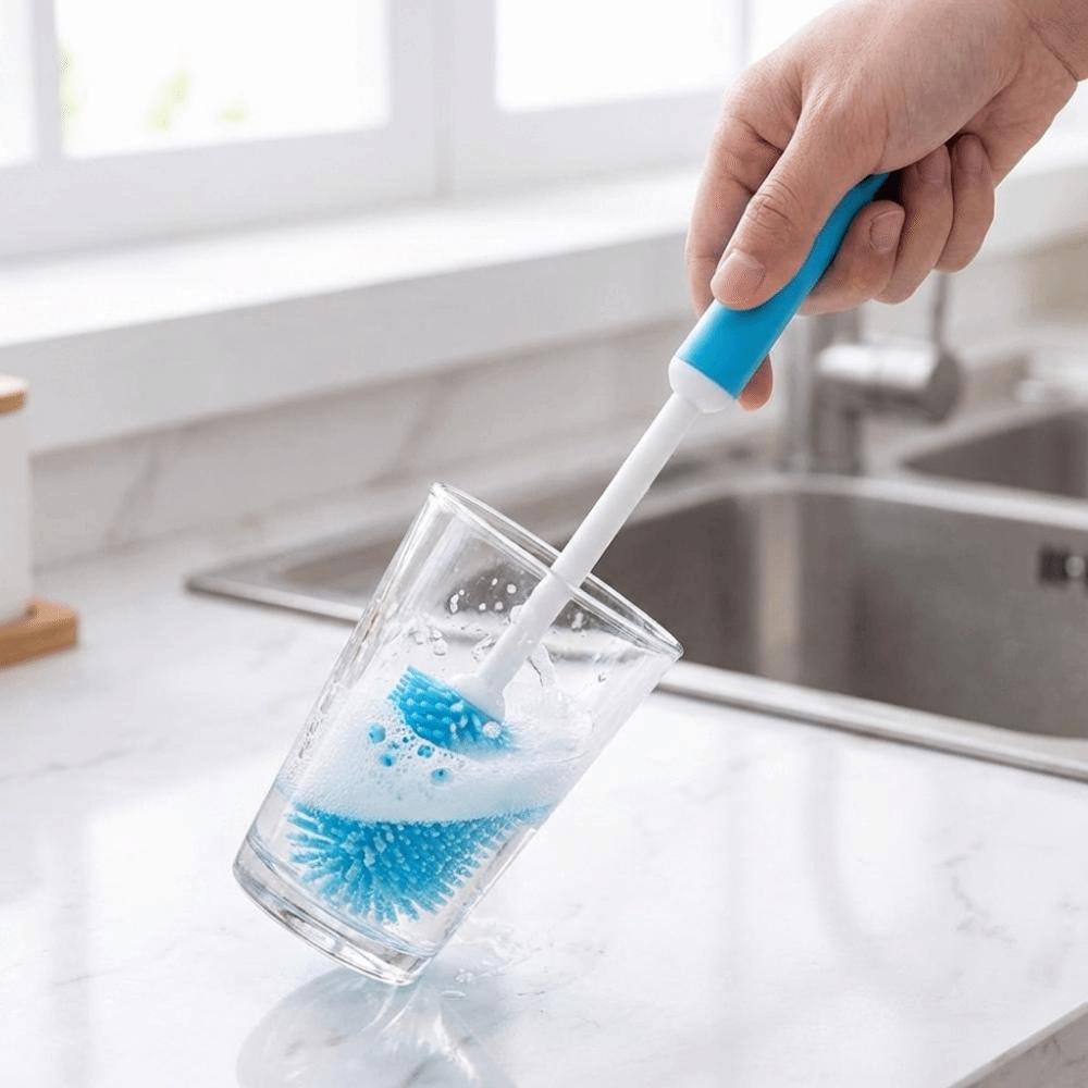 Eco-Friendly 360-Degree Rotating Cleaning Brush Silicone Cup Brush  Baby Feeding Bottles