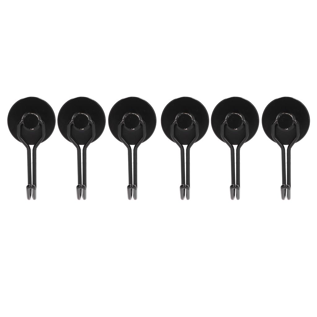 6Pcs Swing Magnetic Hook Set No Drilling Need Decorative Beautiful Looking 180 Degrees Rotating Hooks 0‑15kg Black