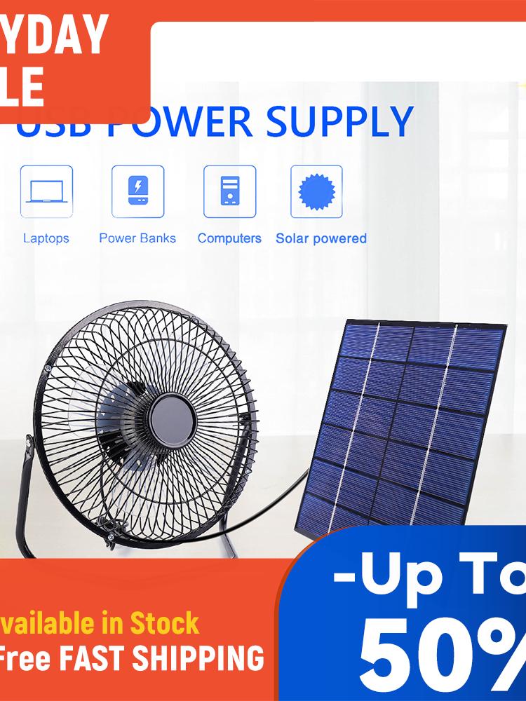 

7W 6V Solar Panel with 8inch USB Exhaust Fan Portable Solar Plate Exhaust Fan Multipurpose Pet Poultry Fan for Dog Chicken House China Mainland