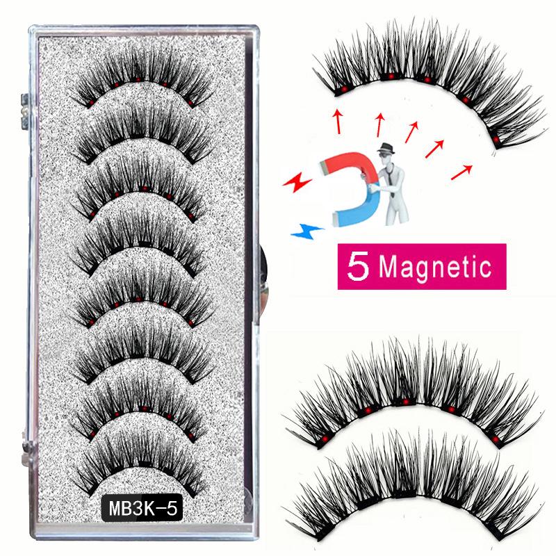 Two Pairs of Magnetic False Eyelashes with Curler - No Glue Needed, European & American Thick Style.