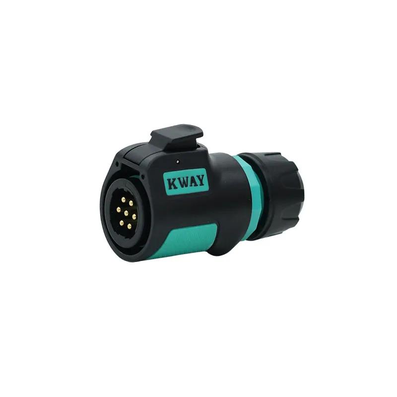 KWAY K20 Bulkhead Connector M20 Industrial 2 3 4 5 7 9 12Pin Soldering 12V Male Plug Female Socket Panel Mount Waterproof IP68