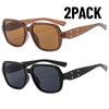 2PACK Fashion Square Sunglasses Women Brand Luxury Eyewear Women/Men Y2K Vintage High Quality Glasses Women  Mujer